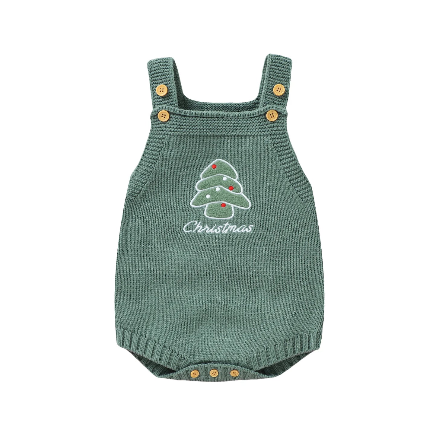 ma&baby 1-18M Christmas Baby Boy Girl Romper Newborn Infant Sleeveless Tree Santa Embroidery Knit Overall Jumpsuit Xmas Costumes