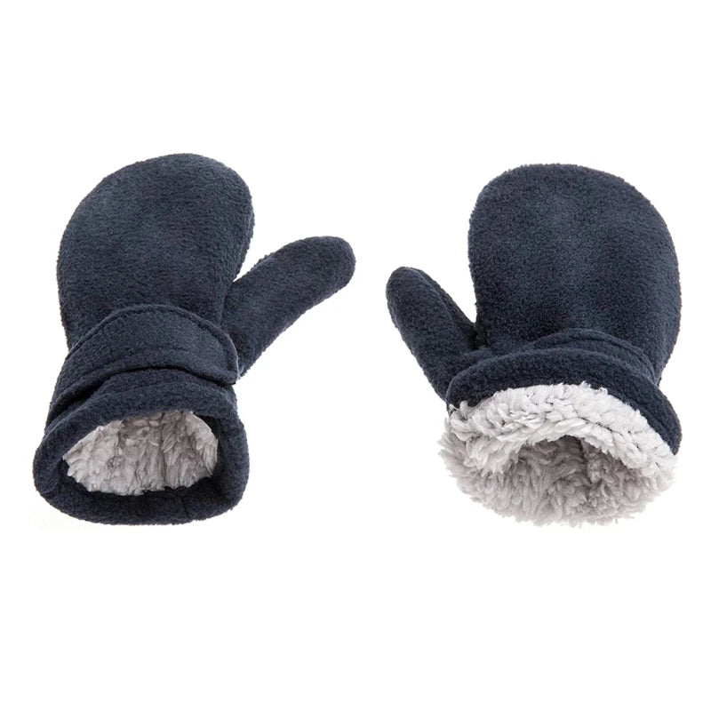 Toddler Infant Winter Mittens Lined with Fleece Easy-on Baby Boy Girls Warm Thick Children Windproof Gloves Outdoor Hand Warmers
