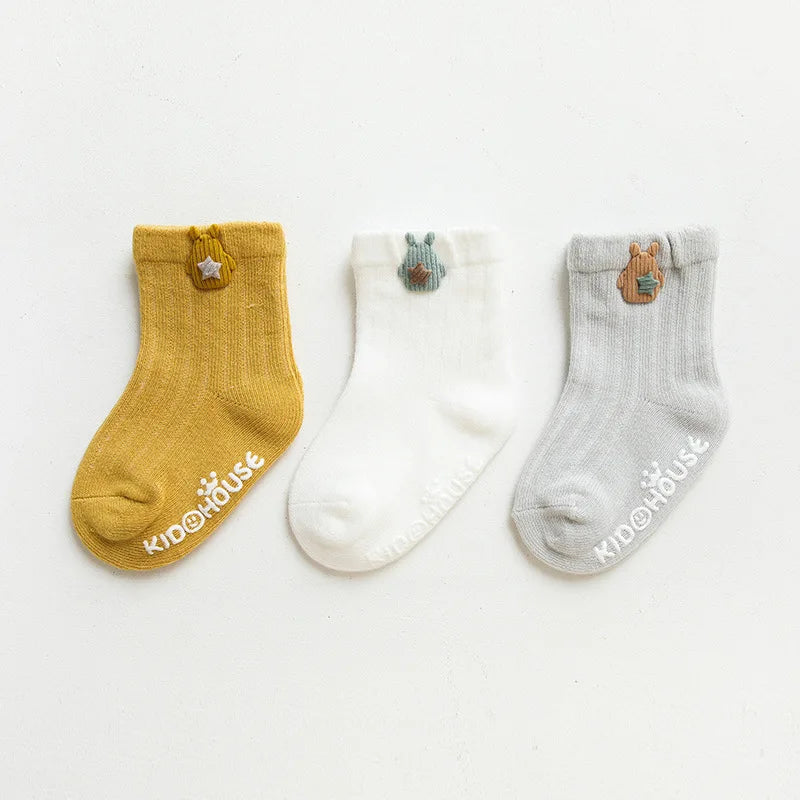 3 Pairs/Lot Infant Sock Cartoon Newborn Baby Socks Dispensing Glue Non-slip Cute Boys Girls Baby Socks Kids Sock Floor Socks