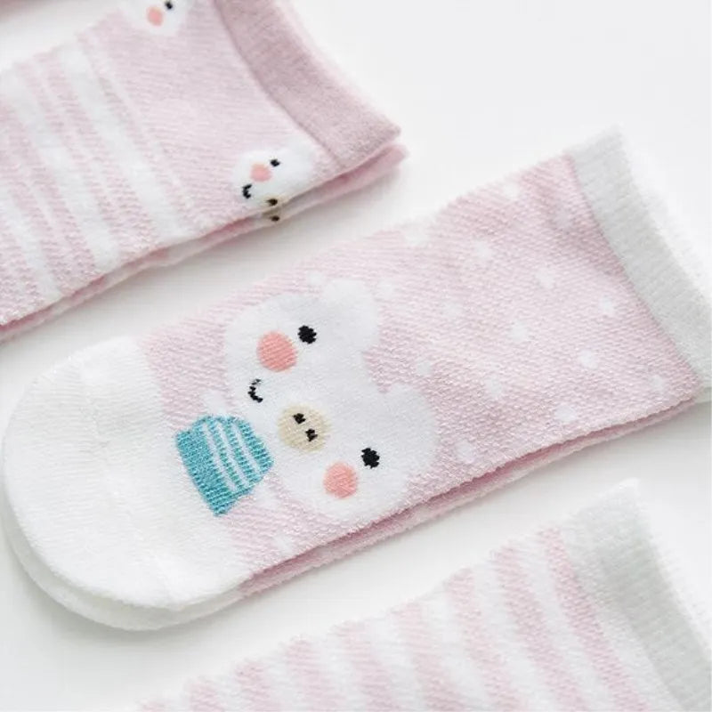 5Pairs/lot Infant Baby Socks For Girls Boys Summer Mesh Thin Baby Socks Cotton Casual Print Newborn Toddler Boy Sock 0-24Month
