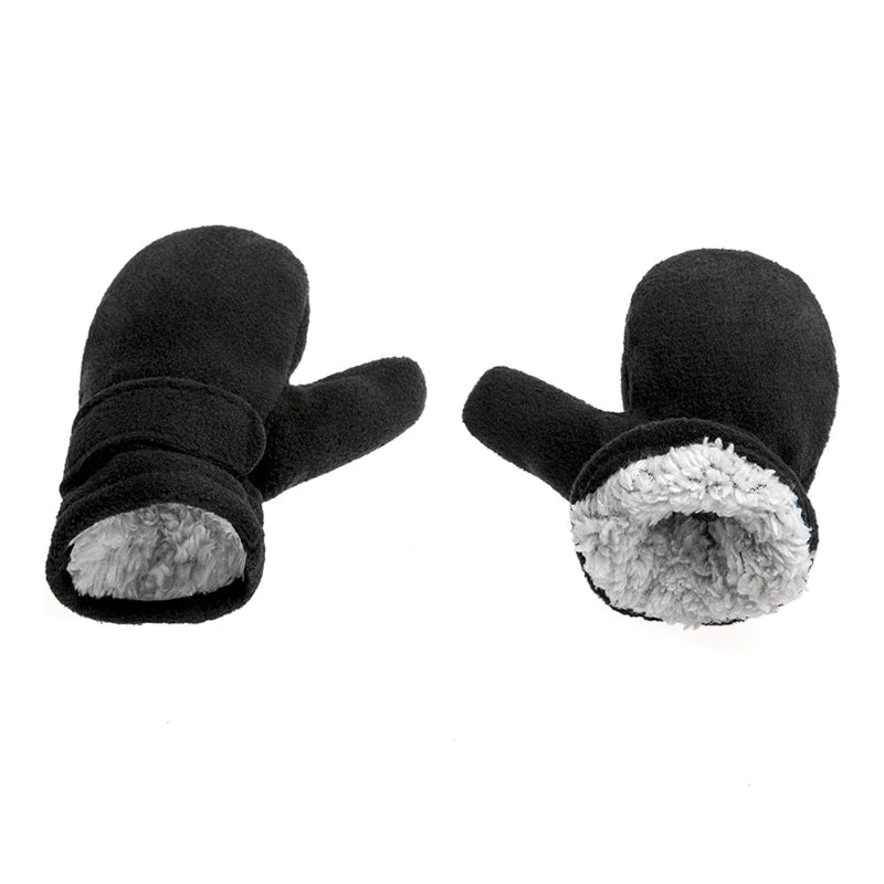 Toddler Infant Winter Mittens Lined with Fleece Easy-on Baby Boy Girls Warm Thick Children Windproof Gloves Outdoor Hand Warmers
