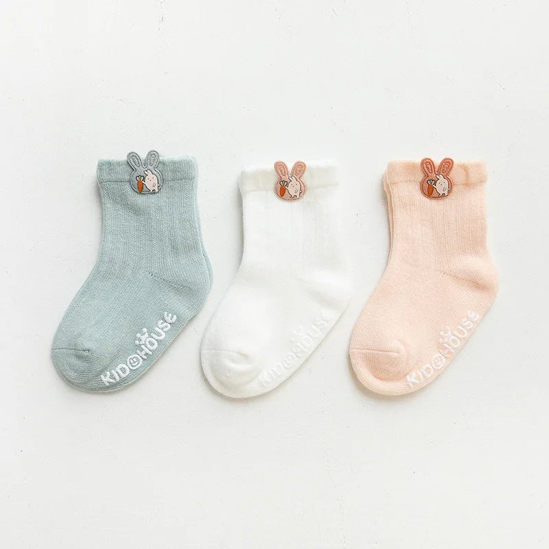 3 Pairs/Lot Infant Sock Cartoon Newborn Baby Socks Dispensing Glue Non-slip Cute Boys Girls Baby Socks Kids Sock Floor Socks