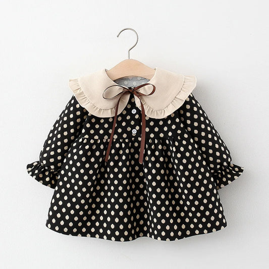 Spring newborn Baby Girls' Clothes Ribbon Bow Dot Dress for toddler Girls Baby Clothing 1st babies Birthday Casual Dresses dress