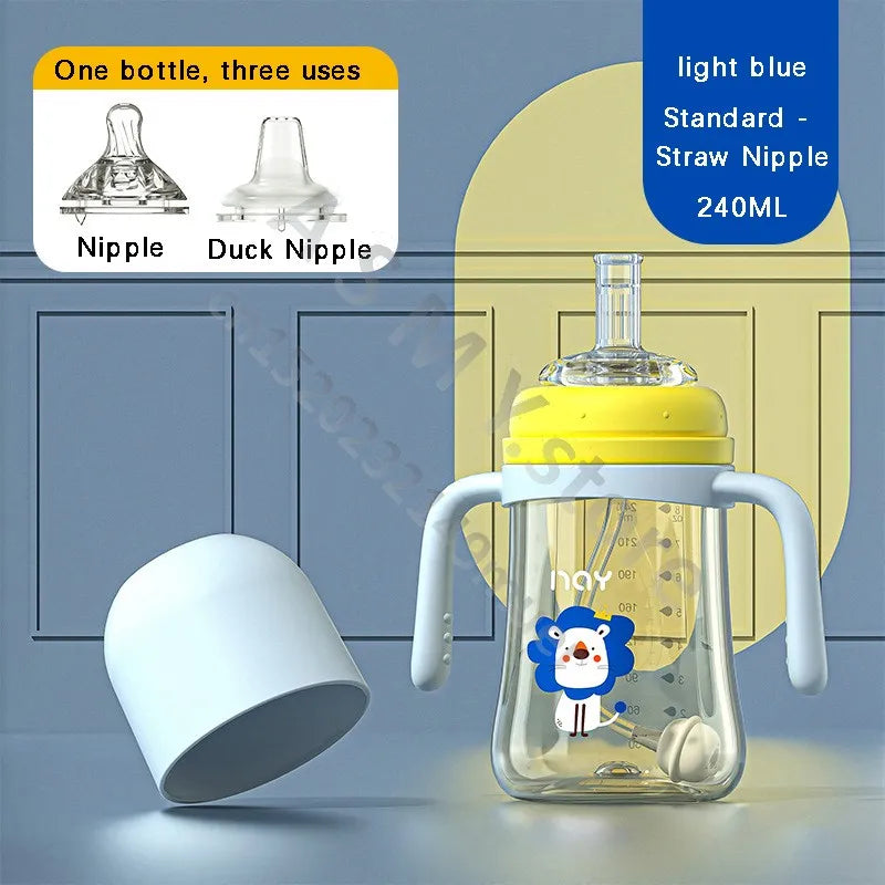 PPSU baby bottle/baby learning cup/baby duck pacifier cup/water cup/newborn bottle/240ML/300ML Large Capacity Milk Bottle