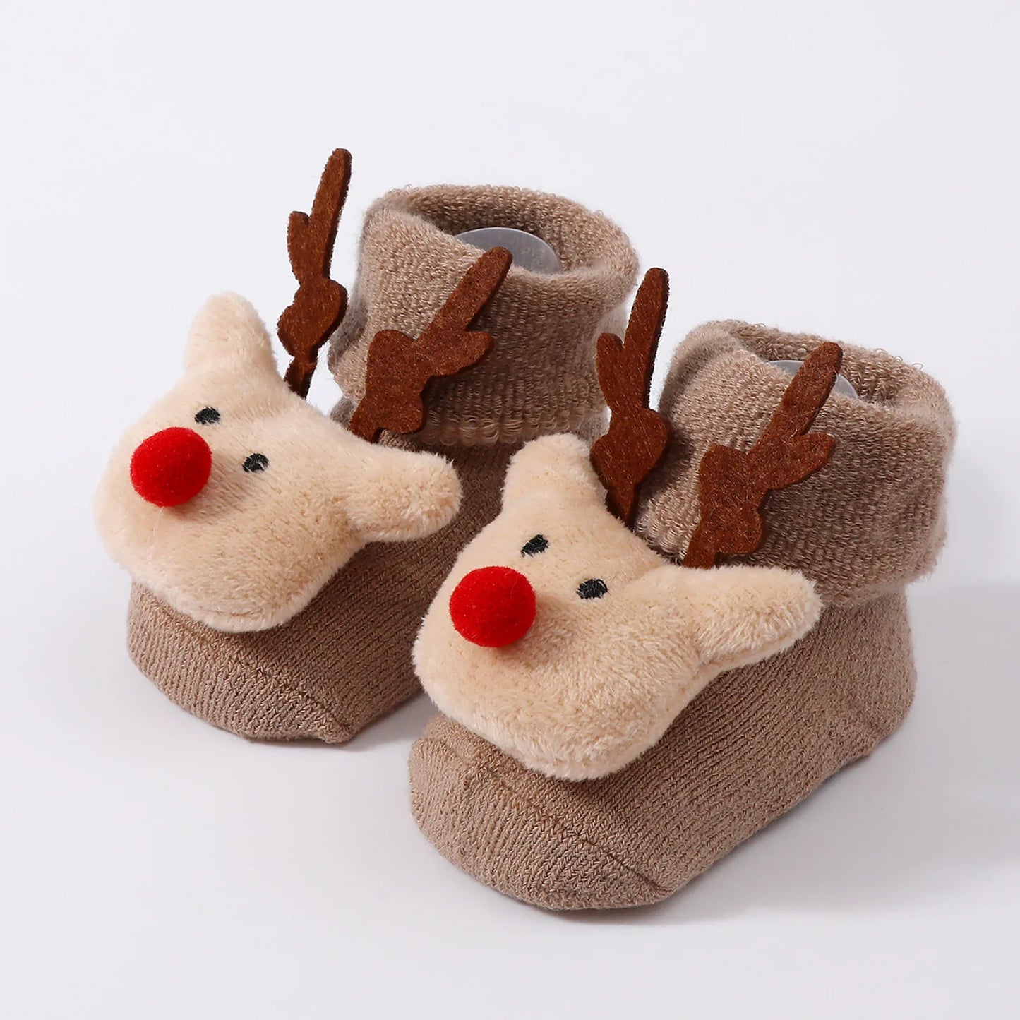 Kids Children's Socks for Girls Boys Non-slip Knitted Cotton Toddler Cute Elk Baby Christmas Socks for Newborns Infant Socks