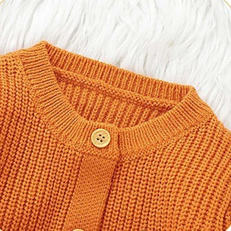 2025 Halloween Baby Knitted Romper 3D Pumpkin Applique Newborn Onesie 0-18M  Autumn  Winter Toddler Jumpsuit Festival Outfit