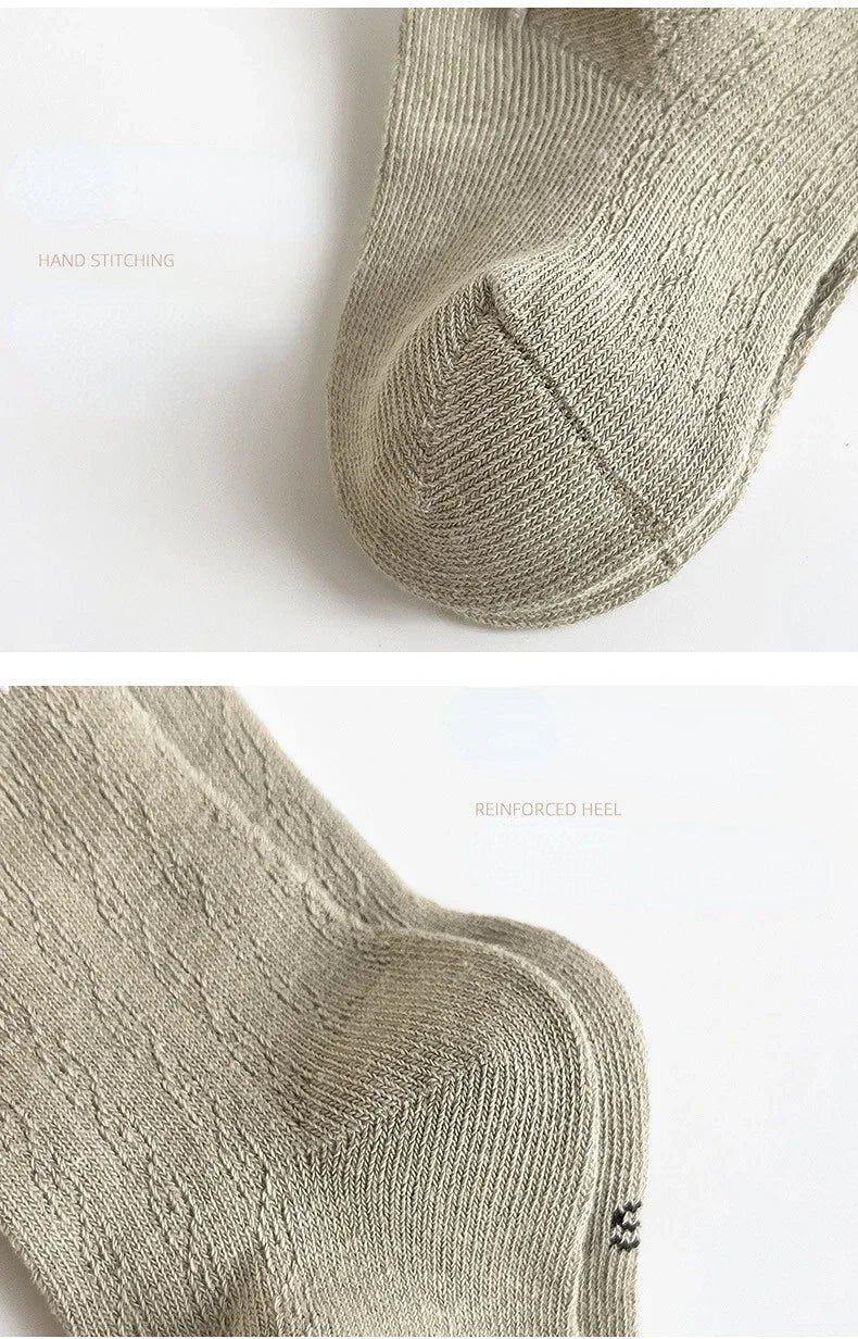 Korean Kids Cotton Mesh Socks Spring Summer Middle Tube Socks Newborn Infant Toddler Boys Girls Stripe Socks 0-7years Old
