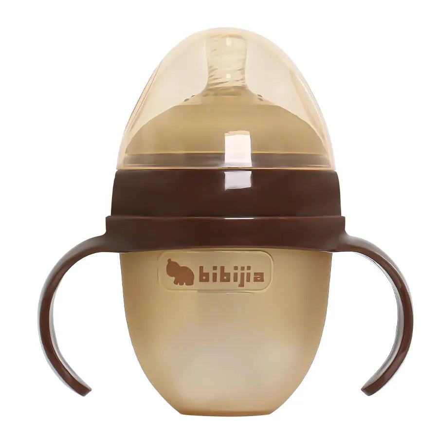1Pc Silicone Baby Bottle 150ml/240ml Soft Durable against drops Big Mouth Pacifier Head Silicone with Handle and Gravity Ball