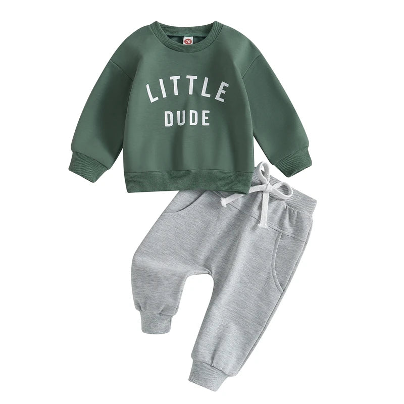 Autumn Baby Clothing Set Cotton Letter Print Boys Hoodie Suit Toddler Boys Clothes Set 2Pcs Sweatshirt+Jogger Pants Set