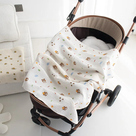 80*80cm Cotton Muslin Baby Receiving Blankets for Girls and Boys Newborn Muslin Swaddle Blanket Bedding Infant Bath Towel