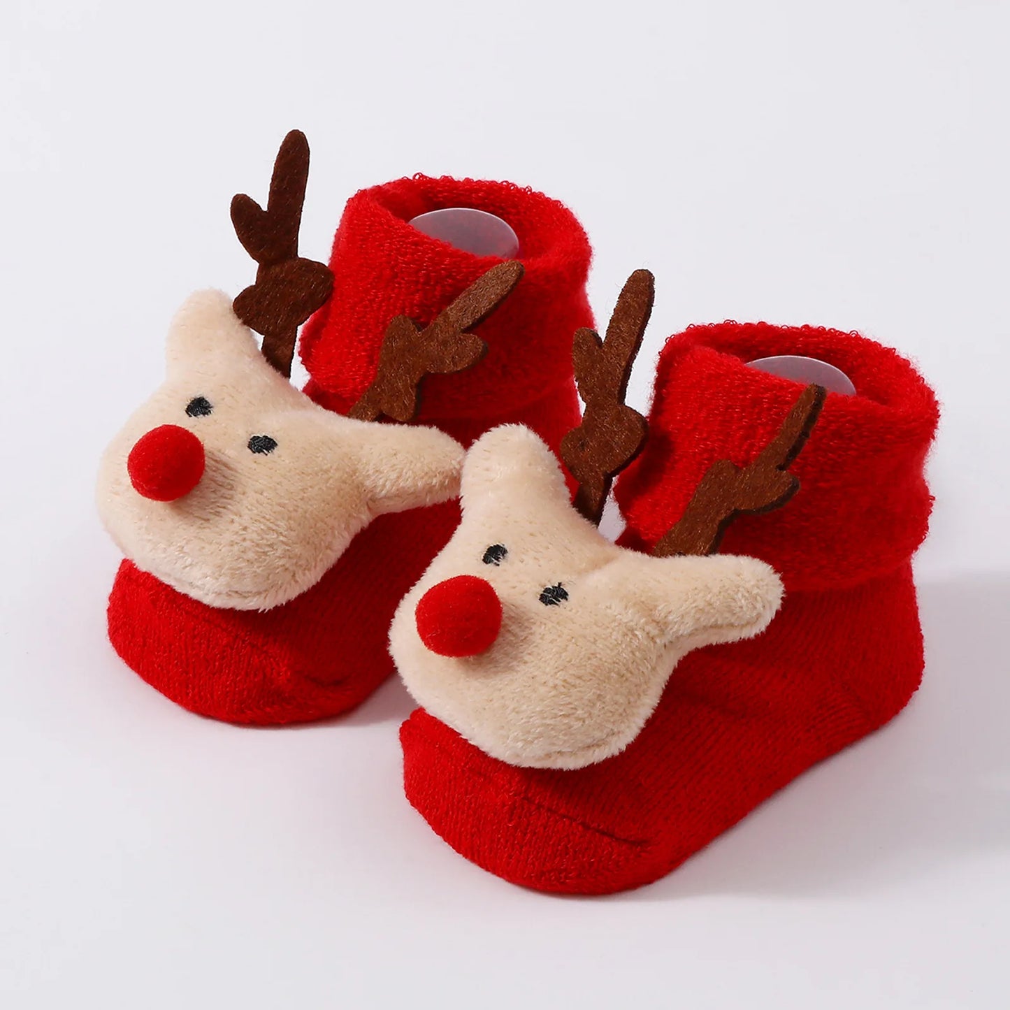 Kids Children's Socks for Girls Boys Non-slip Knitted Cotton Toddler Cute Elk Baby Christmas Socks for Newborns Infant Socks