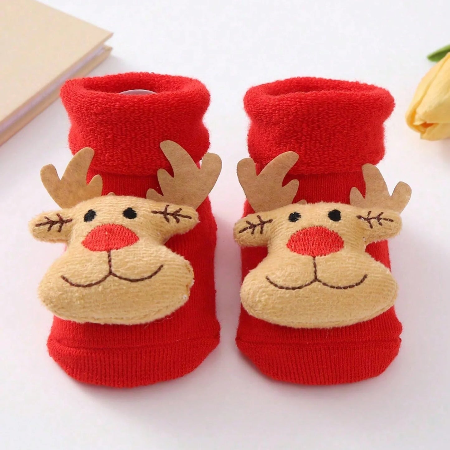 Cute Santa Claus Doll Knitted Baby Socks Newborn Toddler Soft Snowman Deer Warm Floor Socks Girls Infant Boys Mid Socks New