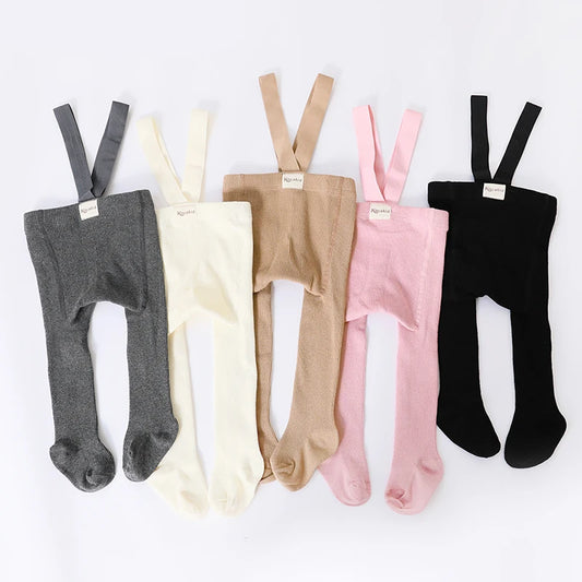 Infant Kids Suspender Pantyhose Spring Autumn Baby Girls Boys Tights Baby Girl Clothes High Waist Bandage Cross Straped Leggings