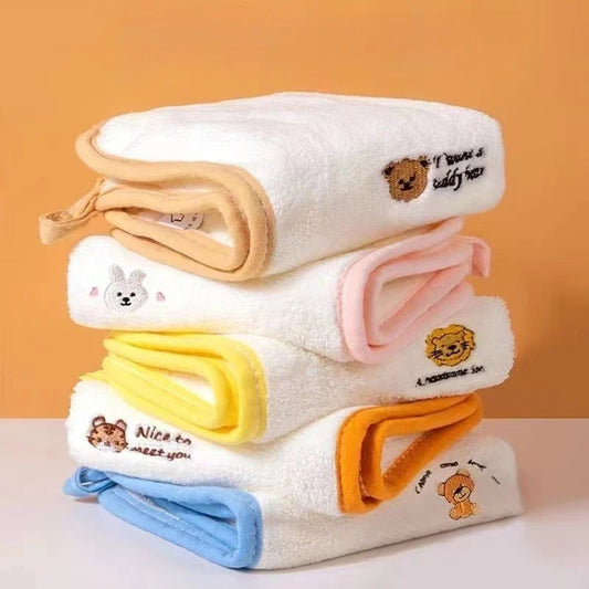 5pcs Baby Towel Set Soft Skin Friendly Drool Towel for Newborn Items Coral Fleece Absorbent Baby Squares Face Towel 25x25cm