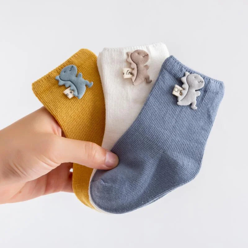 3 Pairs Baby Socks Newborn Baby Boy Girls 0-3 Years Kids Soft Cotton Cartoon Animal Children's Socks for Girls