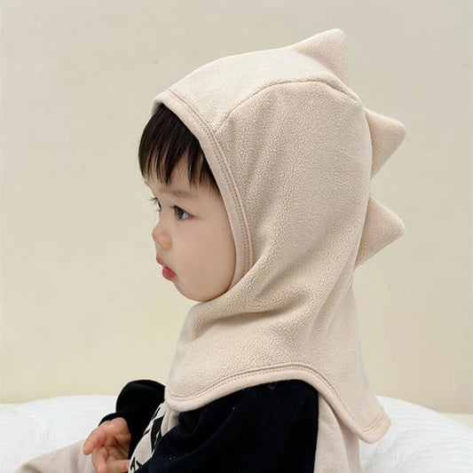 Cute Dinosaue Baby Balaclava Hat Warm Fleece Kids Ear Protection Scarf Cap Winter Toddler One Piece Beanie Caps