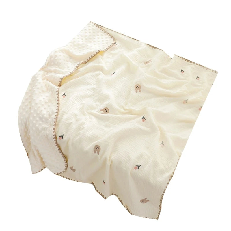 Baby Blanket for Girls Boys Infant Swaddles Cloth Small Quilts with Dotted Backing, Receiving Blanket Bed Crib Accessory
