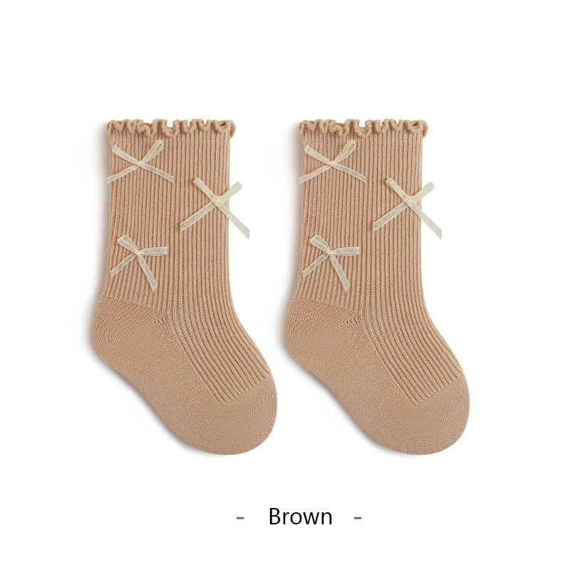 1/3/5 Pairs Newborn Baby Socks For Girls Cotton Infant Girls Sock Princess Bow Toddler Baby Girls Socks