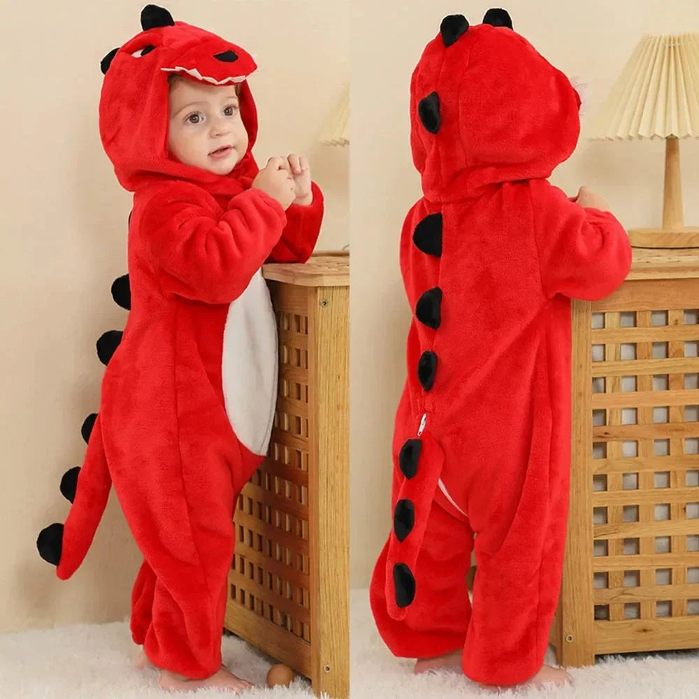 Newborn Kids Monkey Kigurumi Pajamas Winter Thick Baby Blanket Slppers Toddler Infant Clothes Hooded Animal Pyjamas Sleepwear