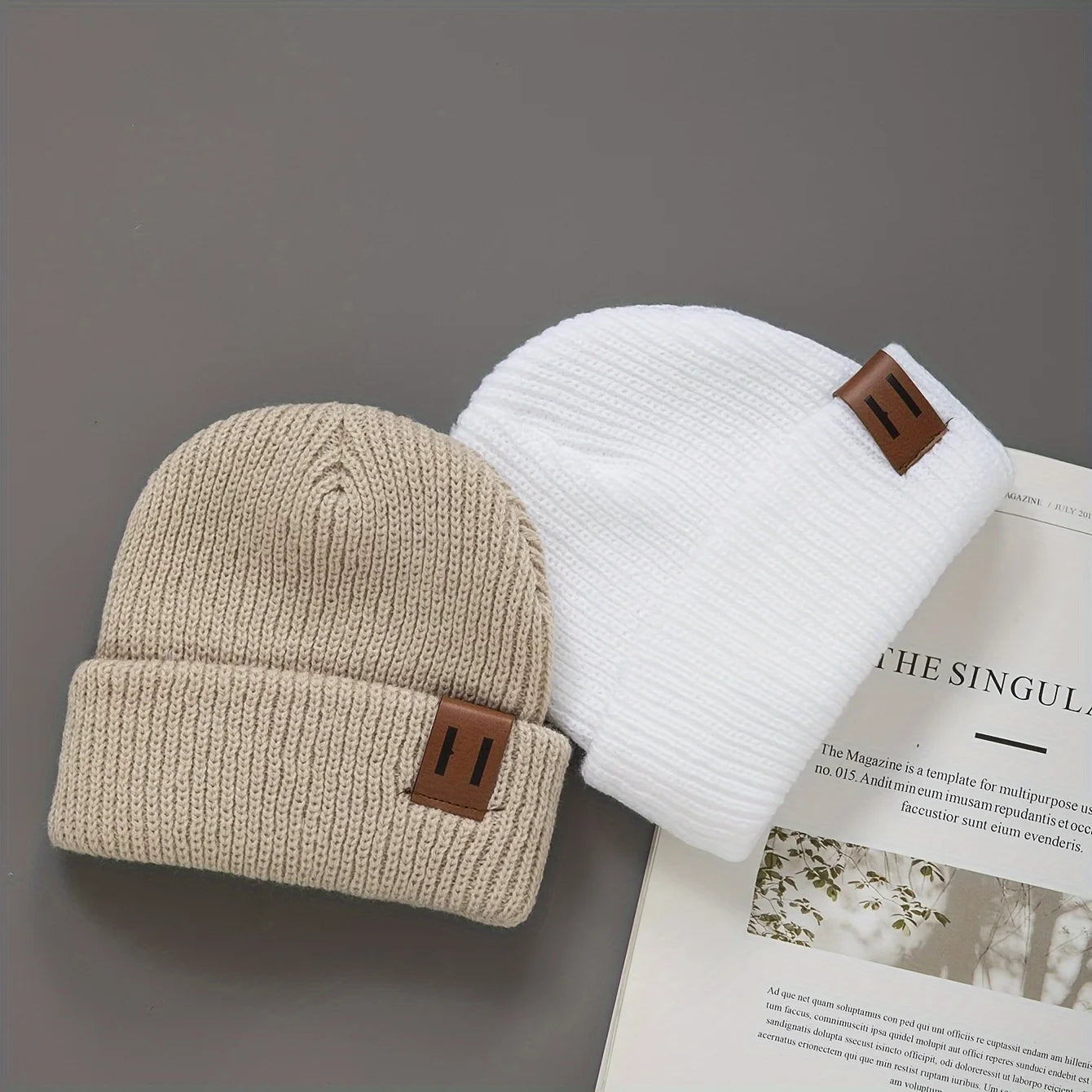 1/2/3pcs soft knitted newborn baby hat striped pattern elastic band suitable for stretching lightweight and warm winter baby hat