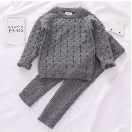 0-4Y Toddler Girls Boys Knit Suit Autumn Children Clothing Boys Girls Baby Knit Sweater Cardigan + Shorts Suit Baby Clothes Suit