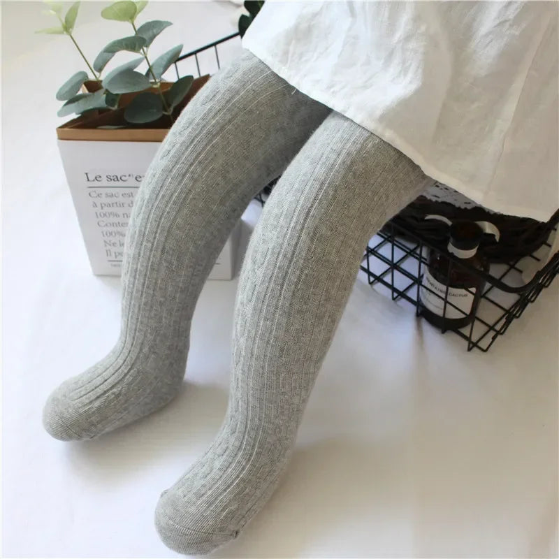 Spring Knitted Baby Pantyhose for Girls Children Twist Bottom Toddler Kid Girl Ribbed Stockings Baby Girl Socks Kids Leggings