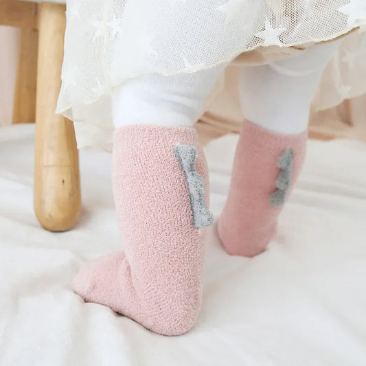 2Pairs Lovely Cute Cartoon Dinosaur Kids Baby Socks Girl Boy Non-slip Floor Socks Animal Infant Soft Cotton Thick Warm Leg Socks