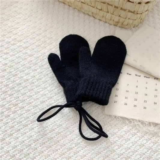Winter Mittens Children Full Finger Gloves Warm Baby Gloves for 1-3Y Kids Hanging Neck Warm Gloves Newborn Baby Accessories