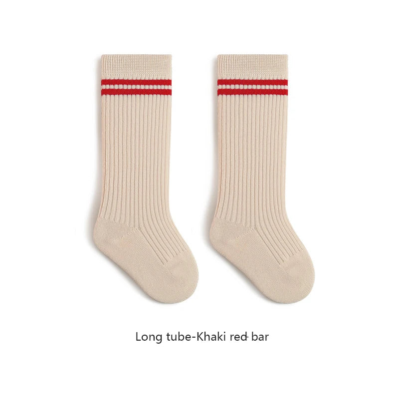 Spring Mid Tube Baby Socks Sport Soft Children Kids Socks Breathable Kids Boys Girl Socks Strip Mid Tube Socks