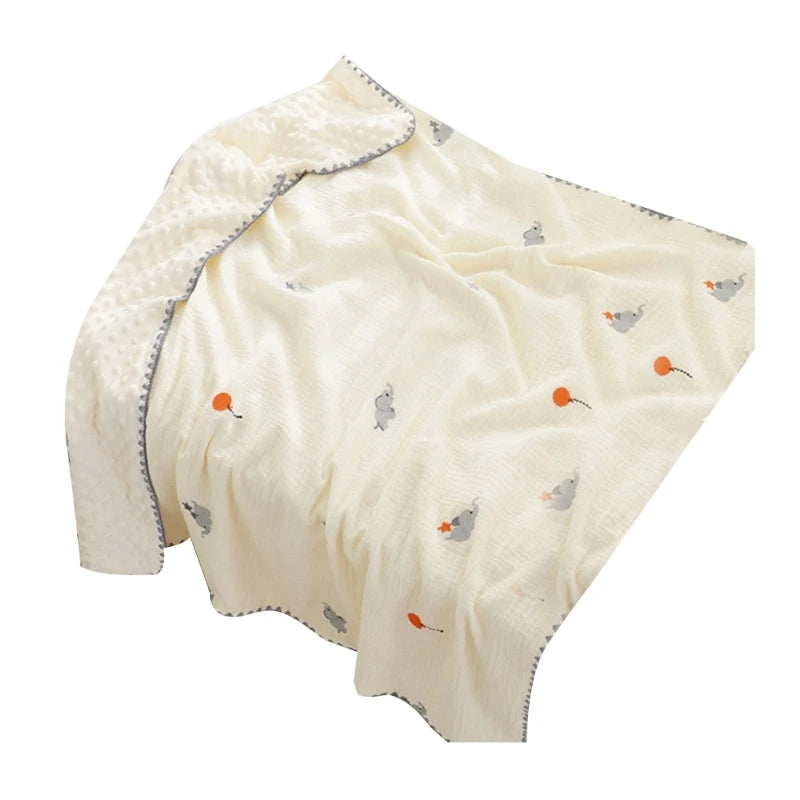 Baby Blanket for Girls Boys Infant Swaddles Cloth Small Quilts with Dotted Backing, Receiving Blanket Bed Crib Accessory