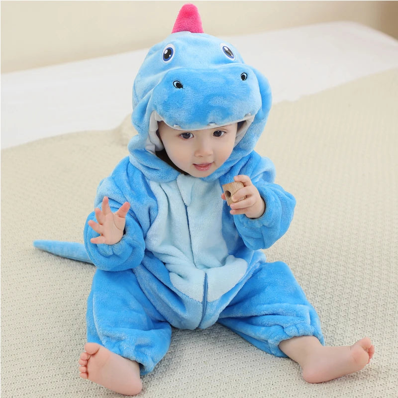 Newborn Kids Monkey Kigurumi Pajamas Winter Thick Baby Blanket Slppers Toddler Infant Clothes Hooded Animal Pyjamas Sleepwear