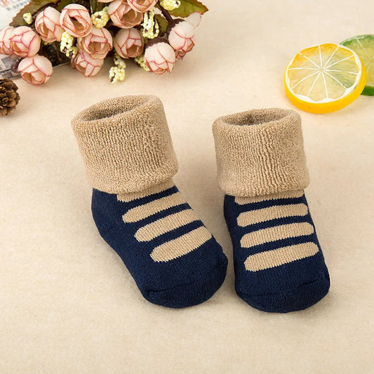 21 Color Baby Socks Boy Girl Winter Cute Bear Puppy Newborn Kids Children Infant Toddler Terry Warm Slipper Striped  Star Dot