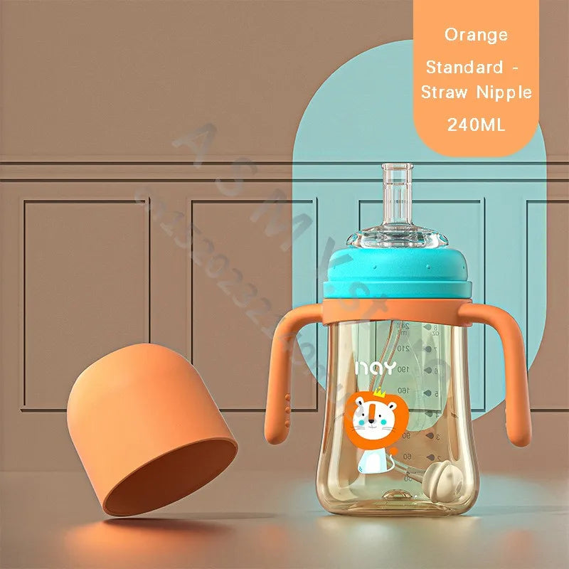 PPSU baby bottle/baby learning cup/baby duck pacifier cup/water cup/newborn bottle/240ML/300ML Large Capacity Milk Bottle