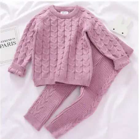 0-4Y Toddler Girls Boys Knit Suit Autumn Children Clothing Boys Girls Baby Knit Sweater Cardigan + Shorts Suit Baby Clothes Suit