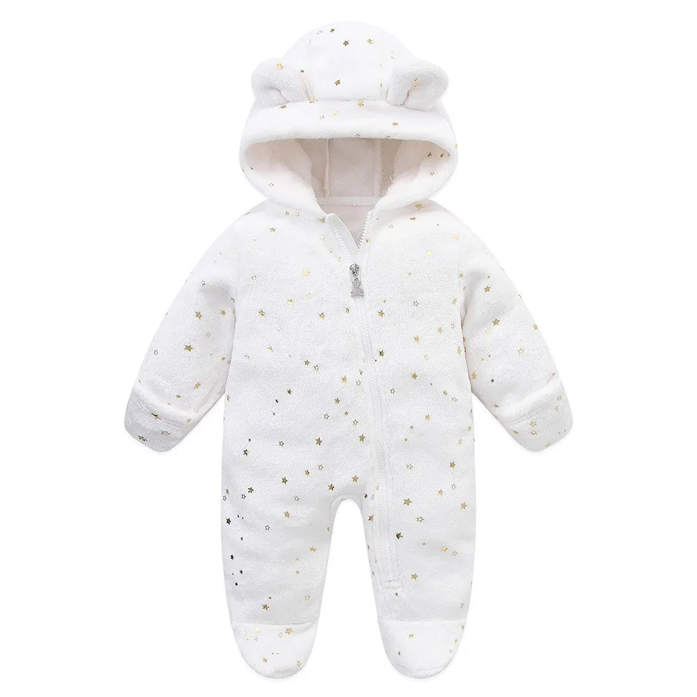 Ircomll Newborn Baby Rompers Spring Autumn Warm Fleece Cute Infant Costume Kids Playsuit Jumpsuits Baby Clothes 0-1Y Outwear