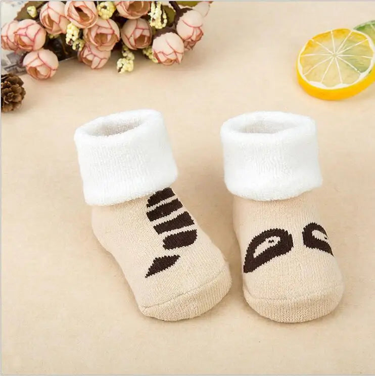 21 Color Baby Socks Boy Girl Winter Cute Bear Puppy Newborn Kids Children Infant Toddler Terry Warm Slipper Striped  Star Dot