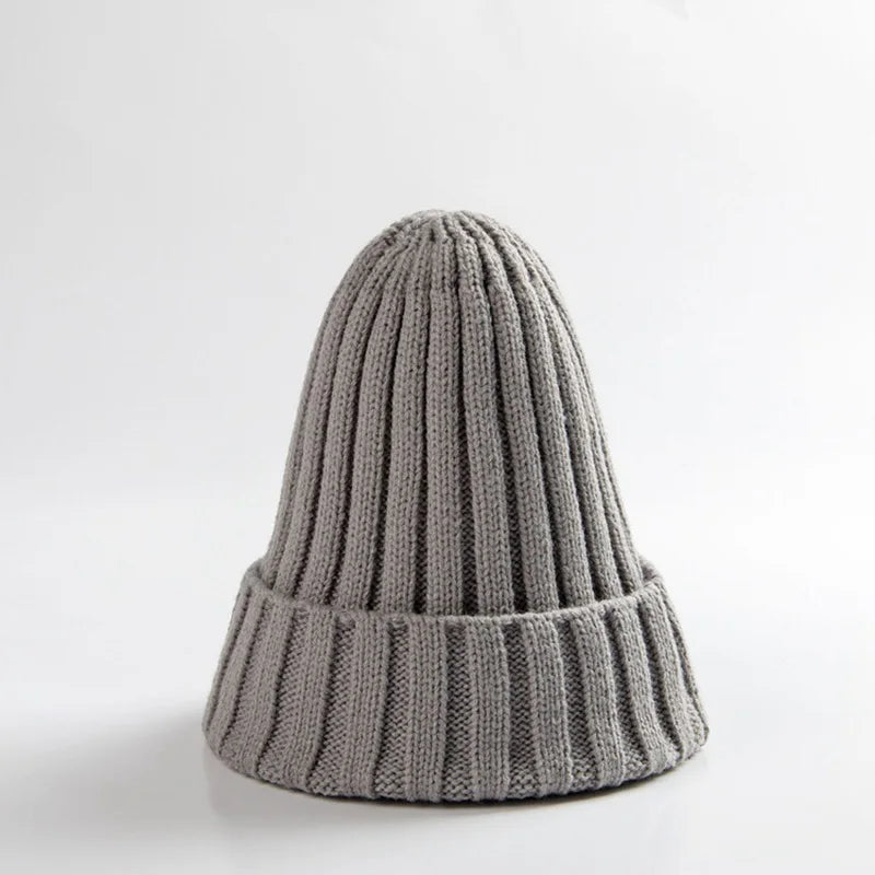 Autumn Winter Baby Hat Warm Knitted Toddler Girls Boys Beanie Solid Color Kids Outdoor Ear Protection Cap