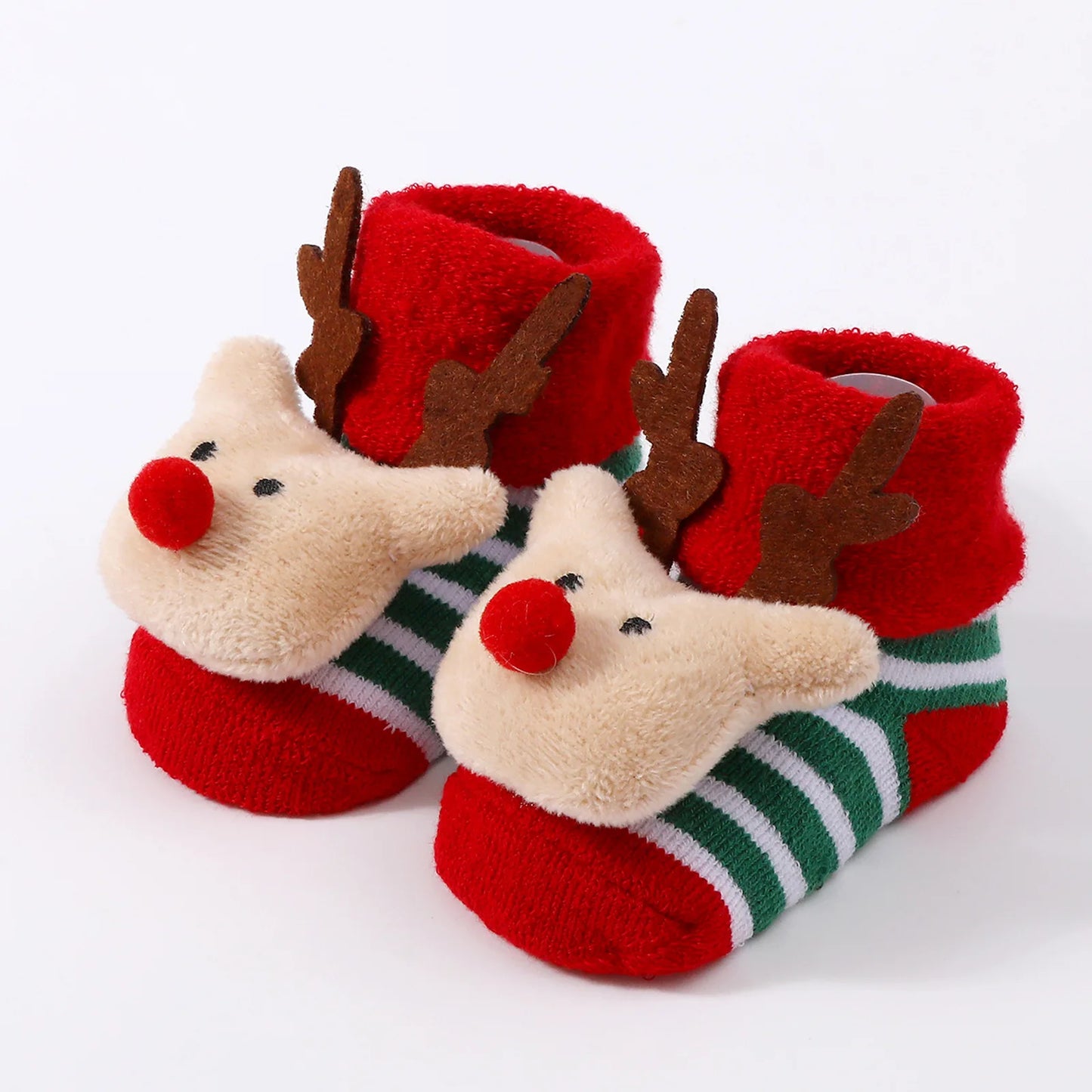 Kids Children's Socks for Girls Boys Non-slip Knitted Cotton Toddler Cute Elk Baby Christmas Socks for Newborns Infant Socks