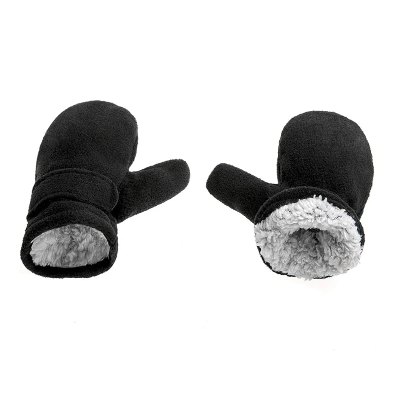 Toddler Infant Winter Mittens Lined with Fleece Easy-on Baby Boy Girls Warm Thick Children Windproof Gloves Outdoor Hand Warmers