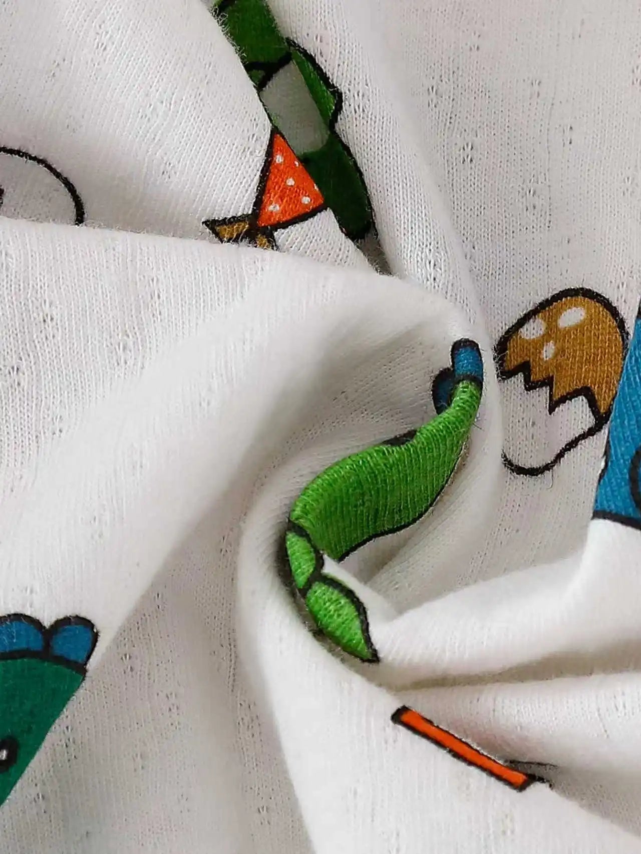 Baby boy spring and autumn thin long sleeved knitted cute full width handsome dinosaur pattern top+casual pants pajama two-piece