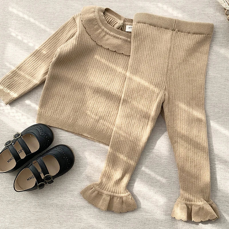 0-4Y Toddler Girls Boys Knit Suit Autumn Children Clothing Boys Girls Baby Knit Sweater Cardigan + Shorts Suit Baby Clothes Suit