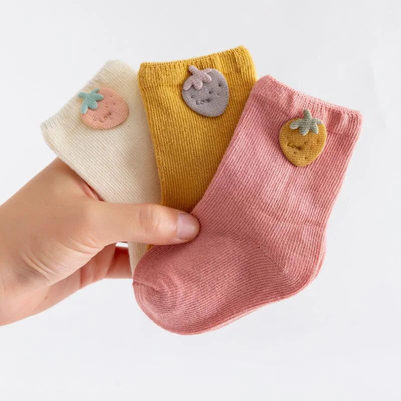 3 Pairs Baby Socks Newborn Baby Boy Girls 0-3 Years Kids Soft Cotton Cartoon Animal Children's Socks for Girls