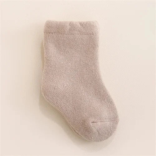 New Winter Thick Terry Cotton Socks For Girls Boys 0-3Yrs Newborn Baby Solid Socks Infant Toddler Daily Wear Keep Warm In Home