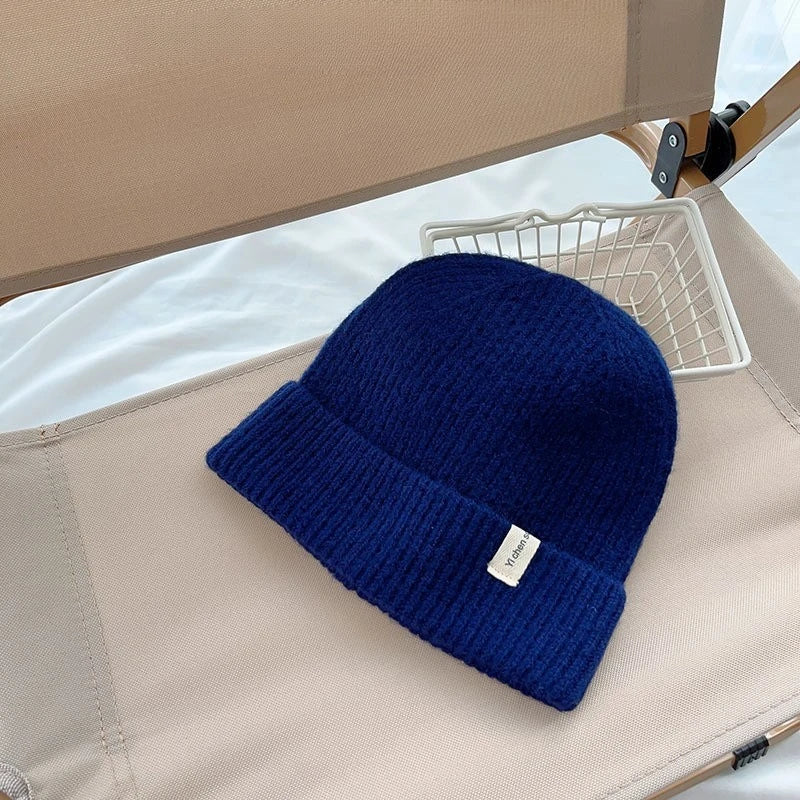 Kids Knitted Beanie Korean Style Wool Blend Baby Winter Warm Cap Boys Girls Fashion Pullover Unisex Thermal