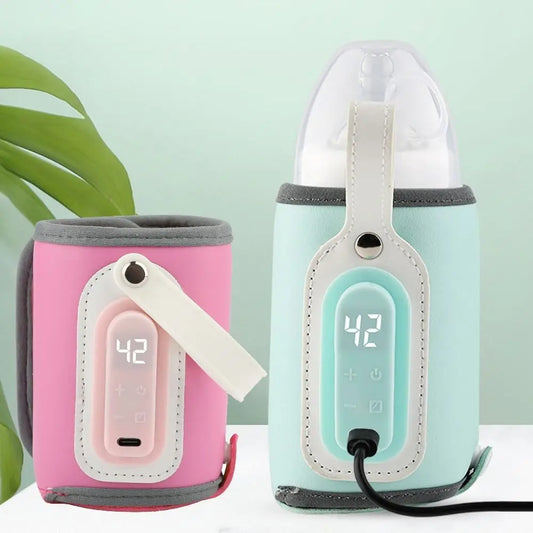 LED Display Portable Baby Bottle Warmer Smart Temperature Control Temperature Adjust Travel Breastmilk Heater 35-50℃ Range