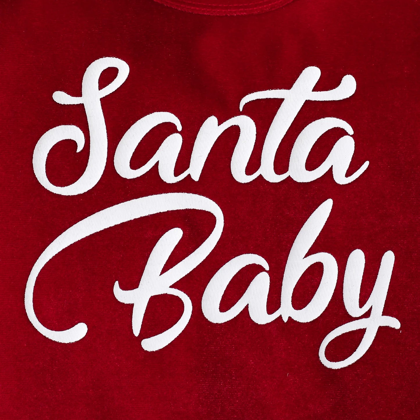 Infant Baby Girl 2023 Christmas Set Long Sleeve Round Neck Ruffled Letters Print Rompers + Flare Pants + Hat