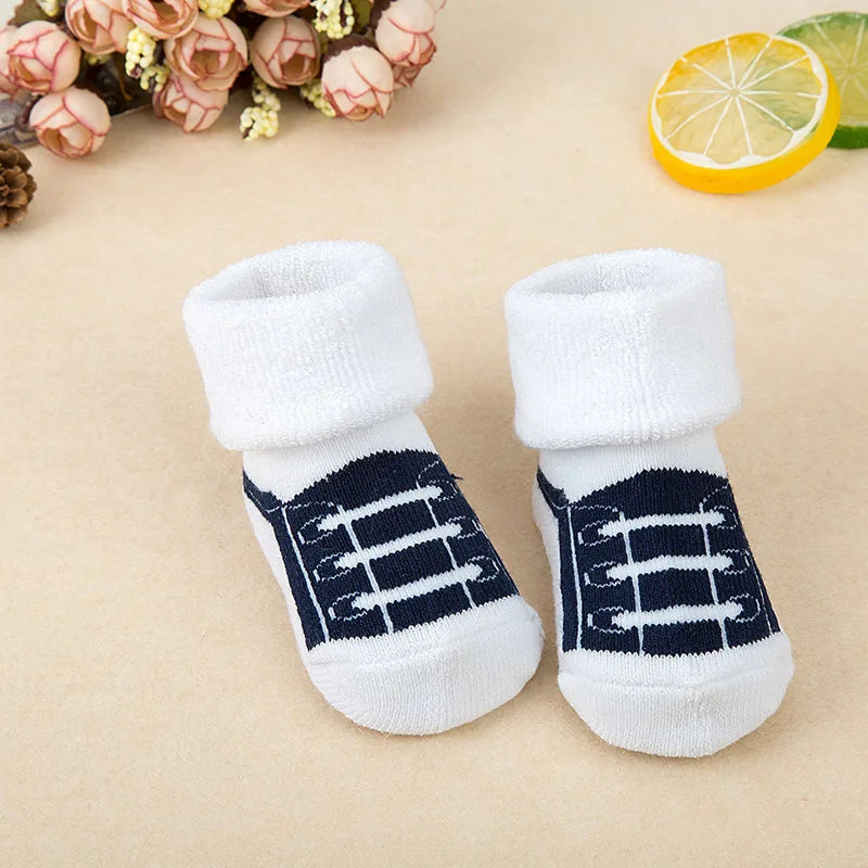 21 Color Baby Socks Boy Girl Winter Cute Bear Puppy Newborn Kids Children Infant Toddler Terry Warm Slipper Striped  Star Dot