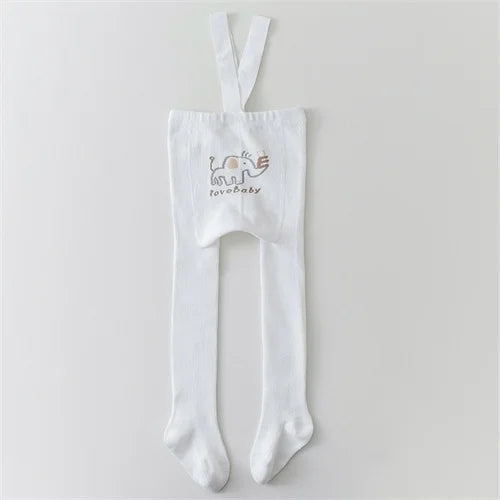 Newborn Baby Tights For Girls Boys Casual Infant Leggings With Shoulder Strap Cartoon Knitted Toddler Pantyhose Autumn New 0-3Y