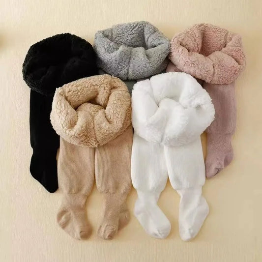 Cozy Fleece Lined Tights Infant Heating Leggings Winter Essential for Kids Warm