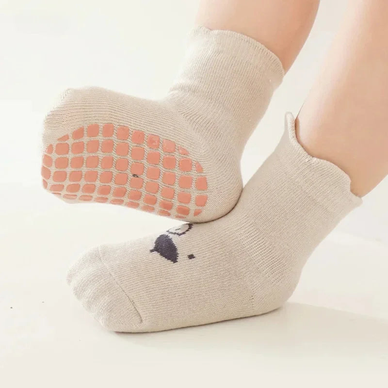 3/5/1Pairs/Lot Baby Socks Infant Newborn Anti-Slip Cotton Floor Socks For Girls Boys Cute Unisex Rubber Grips Toddler Socken